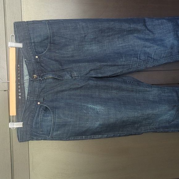 Perry Ellis Blue Straight Jeans Classic Style - Size 34 X 28 Good Condition - Picture 2 of 7